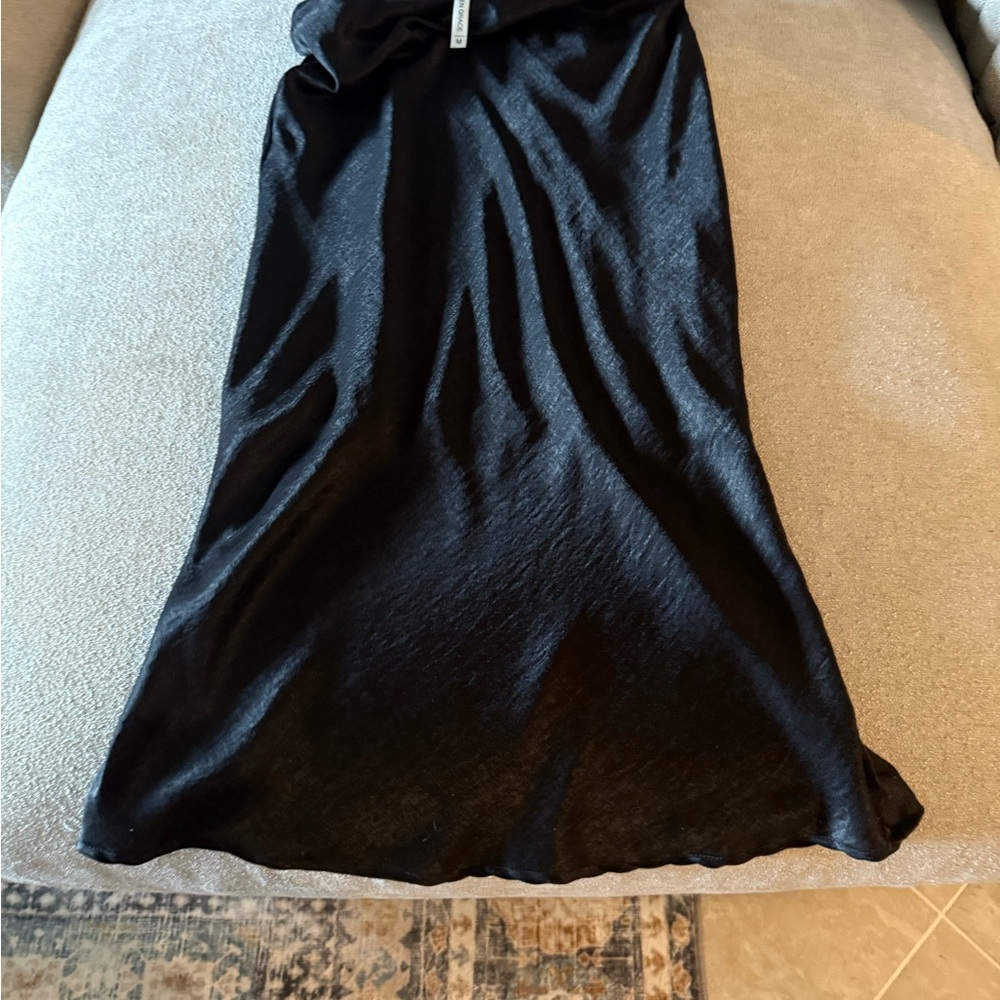 Elegant Black Satin Skirt